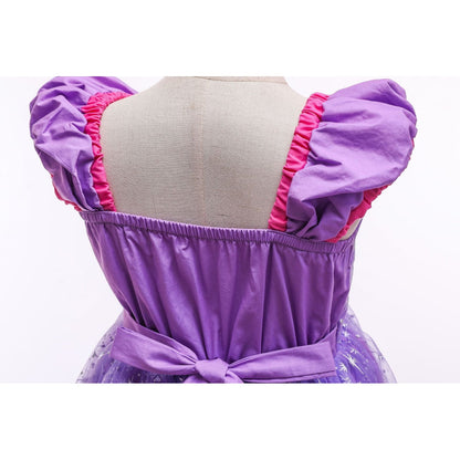LOEL Girls Princess Dresses Birthday Cosplay Party Fairy Dress up Purple Dress