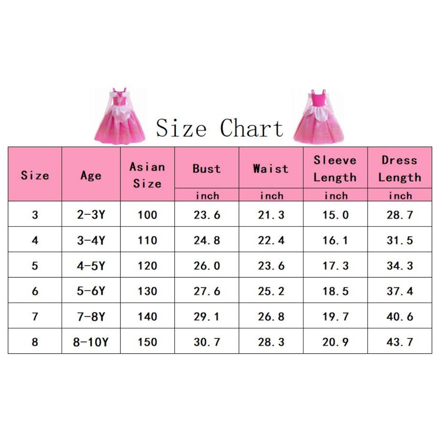 LOEL Princess Dress for Girls Sparkling Pink Princess Fancy Dresses Birthday Carnival Party Dress Up