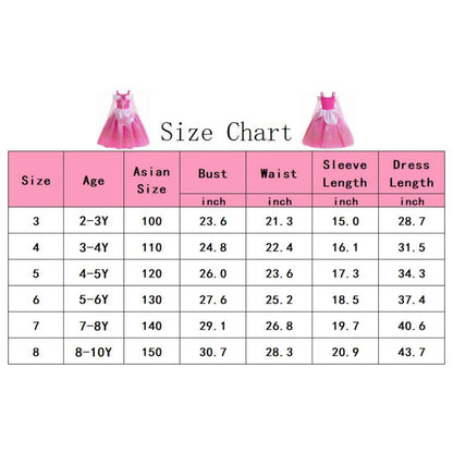 LOEL Princess Dress for Girls Sparkling Pink Princess Fancy Dresses Birthday Carnival Party Dress Up