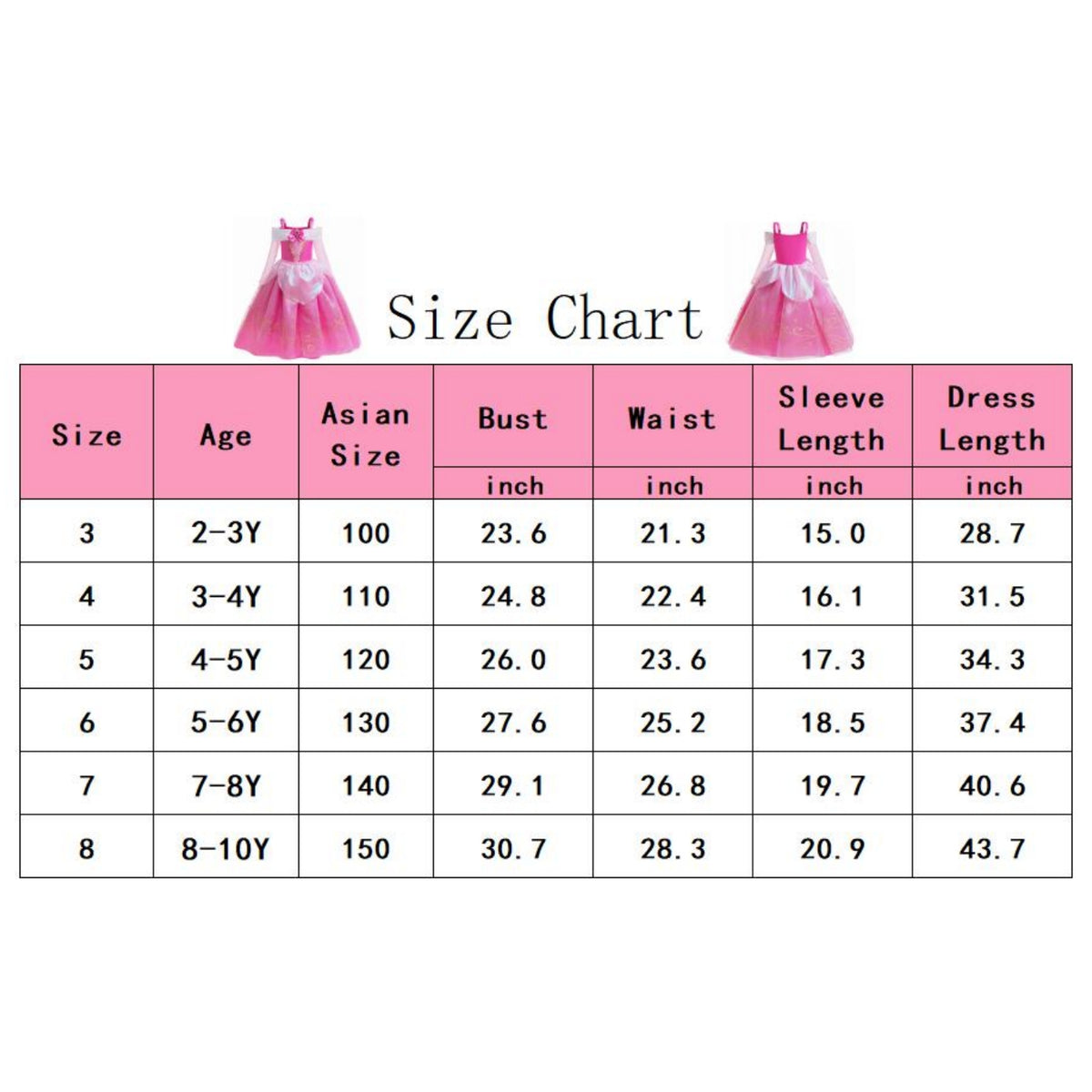 LOEL Princess Dress for Girls Sparkling Pink Princess Fancy Dresses Birthday Carnival Party Dress Up