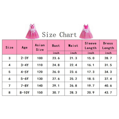 LOEL Princess Dress for Girls Sparkling Pink Princess Fancy Dresses Birthday Carnival Party Dress Up