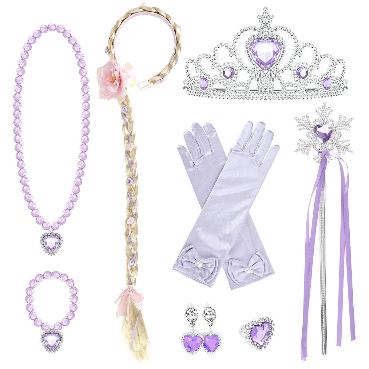 HAWEE Princess Costume for Girls Halloween Fancy Party Cosplay Dress Up Purple Princess Dress 2-10Y