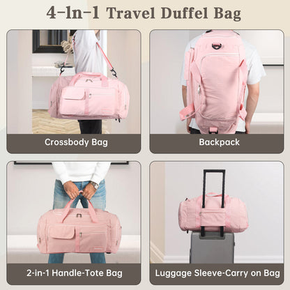 URSOFINE Sports Bag & Travel Bag Foldable, 30L Waterproof Gym Bag With Shoe Compartment For Women & Men, Hand Luggage Bag, Weekender Travelite For Gym Sports Training Bag Travel