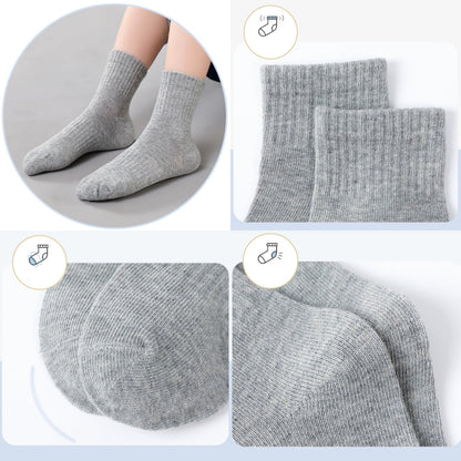 HAWEE 5/10/15 Pairs Kids Socks for Boys Girls 3-15 Years Toddler Crew Socks Multipack Athletic Socks, White