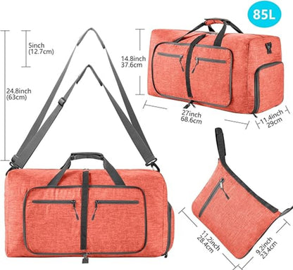 URSOFINE 115L/85L/65L Large Duffle Bag, Foldable Travel Gym Bag with Shoe Compartment, Lightweight Water Repellent Tear Resistant for Camping, Weekender, Overnight Travel
