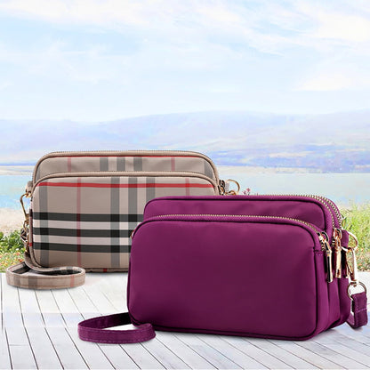 Small Crossbody Bag for Women Waterproof Shoulder Bag Casual Nylon Purse Handbag with Multi Pocket for Women Lady