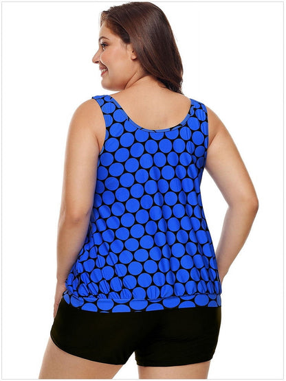 Women's Plus Size Swimwear Tankini Swimdress Two Piece Bathing Suit Tummy Control Swimsuit，Light Blue