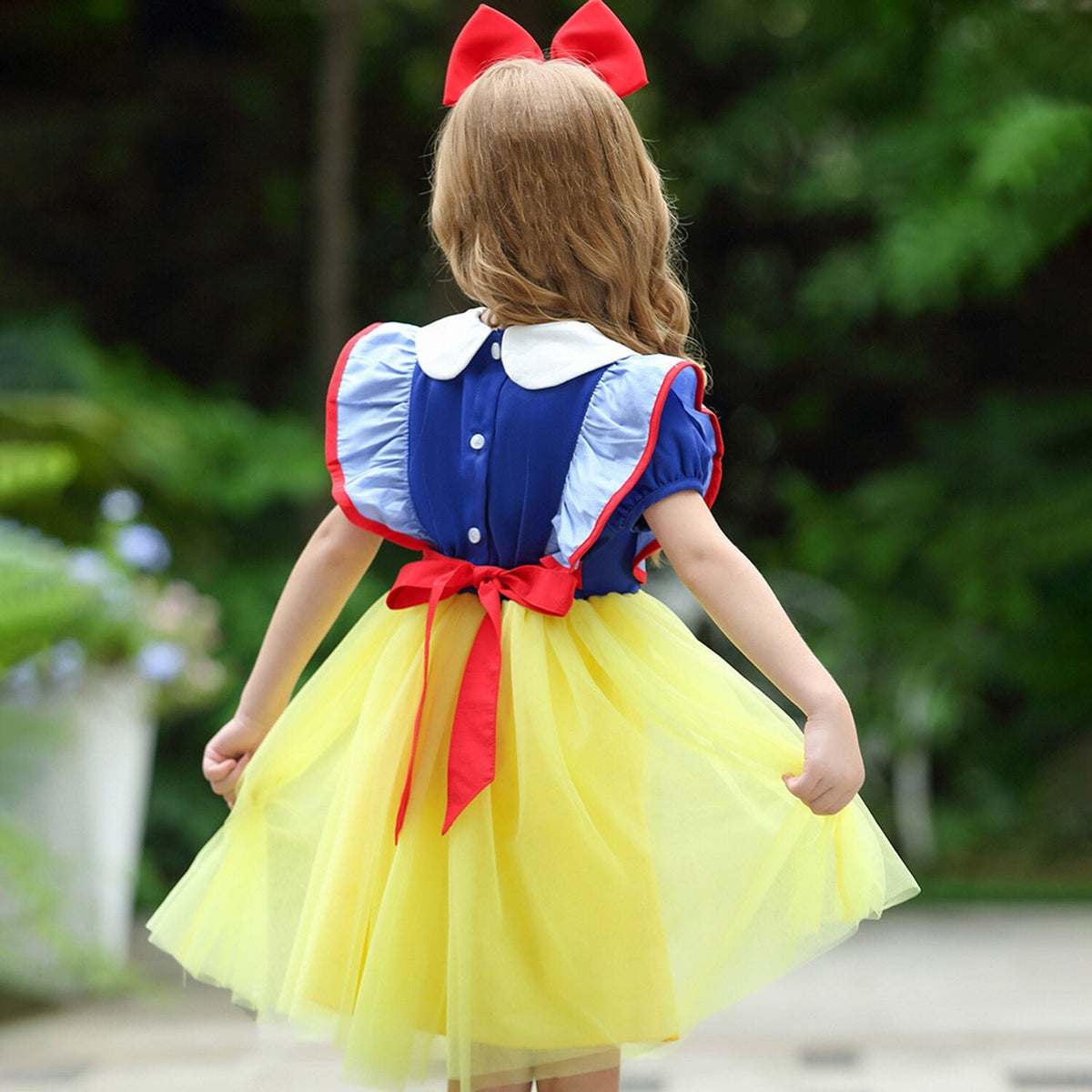 LOEL Princess Dress for Girls Birthday Party Fancy Tulle Dress Short Sleeve Casual Dress 2-8Y