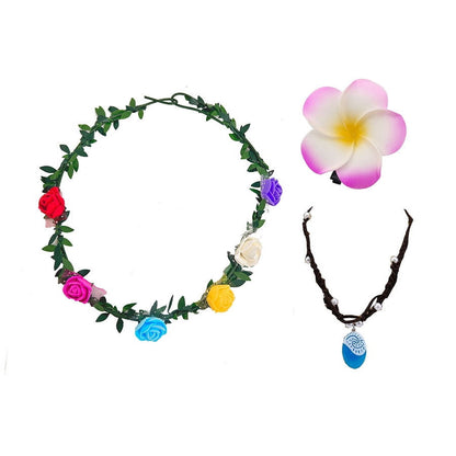 HAWEE Girls Ocean Princess Costume Crop Top Tassel Skirt Two-Piece Dress up Princess Adventure Costume for Christmas Halloween Theme Party