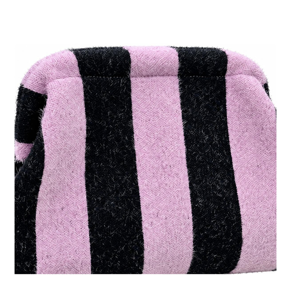 Plush Striped Makeup Bag - Detail view