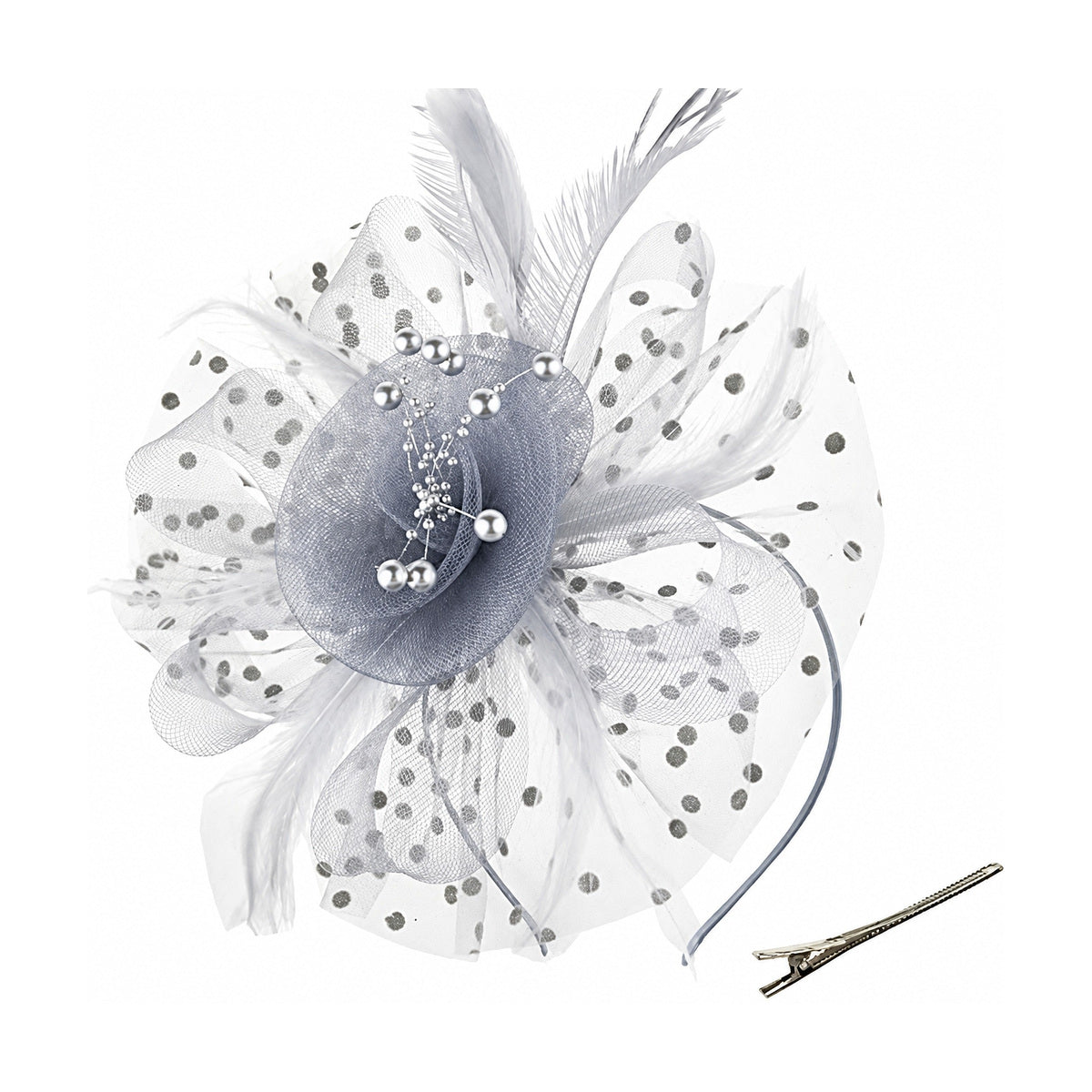 Feather Fascinator - Gray