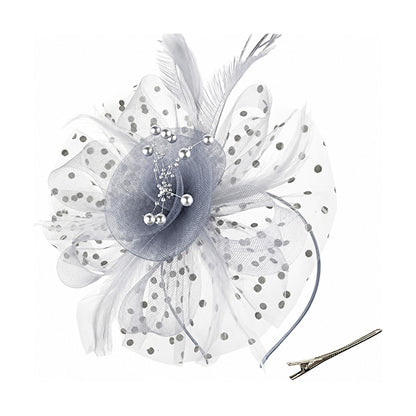 Feather Fascinator - Gray