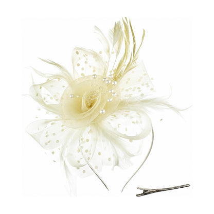 Feather Fascinator - Off-White