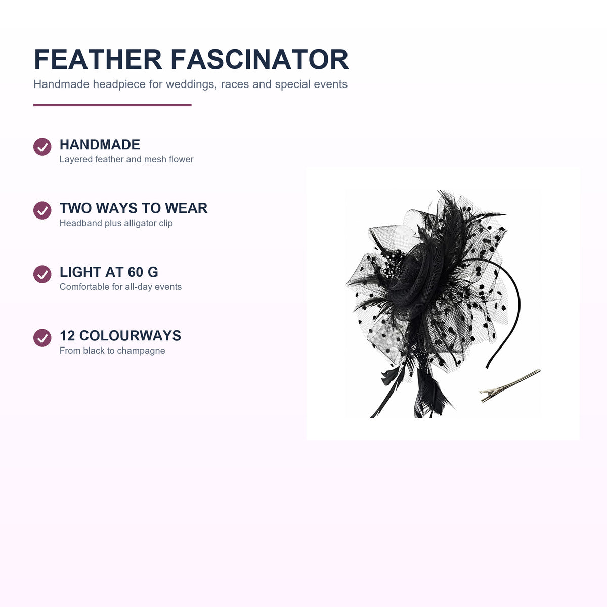 Feather Fascinator - Feature overview