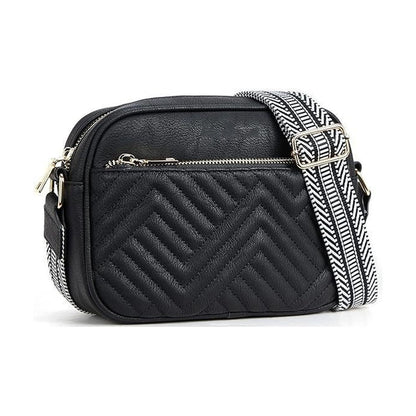 Multi-Zipper Crossbody Bag - Black