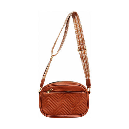 Multi-Zipper Crossbody Bag - Brown
