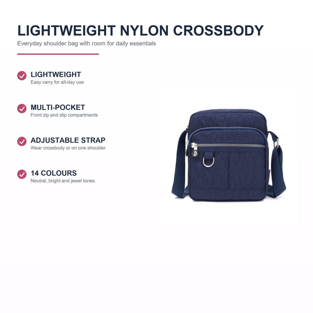 Nylon Shoulder Bag - Feature overview
