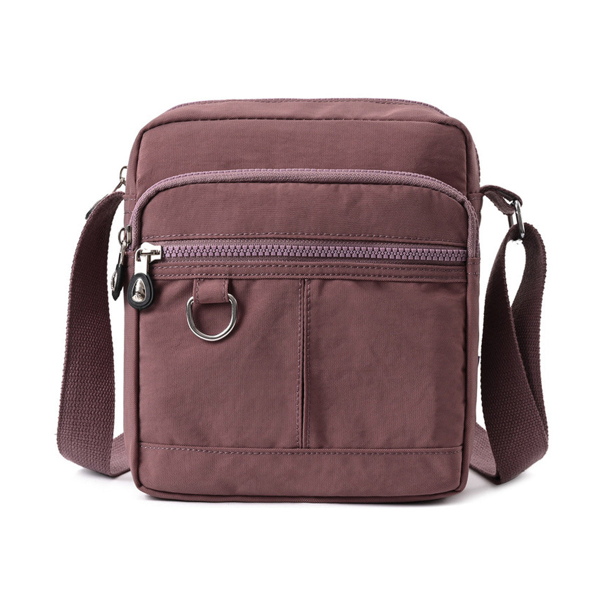 Nylon Shoulder Bag - Purplish Red