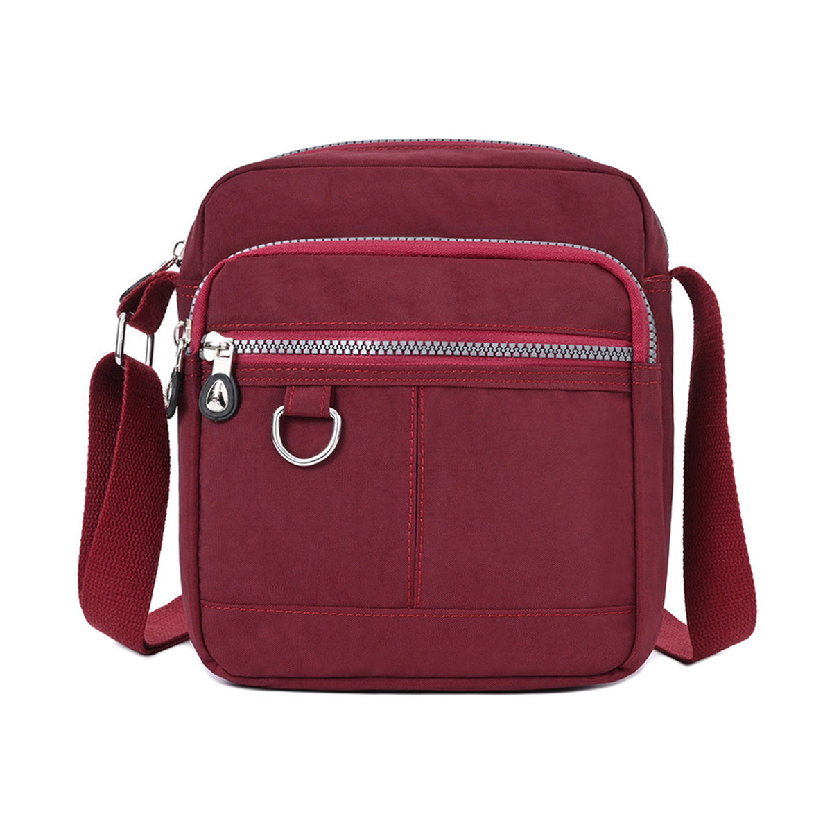 Nylon Shoulder Bag - Dark Red