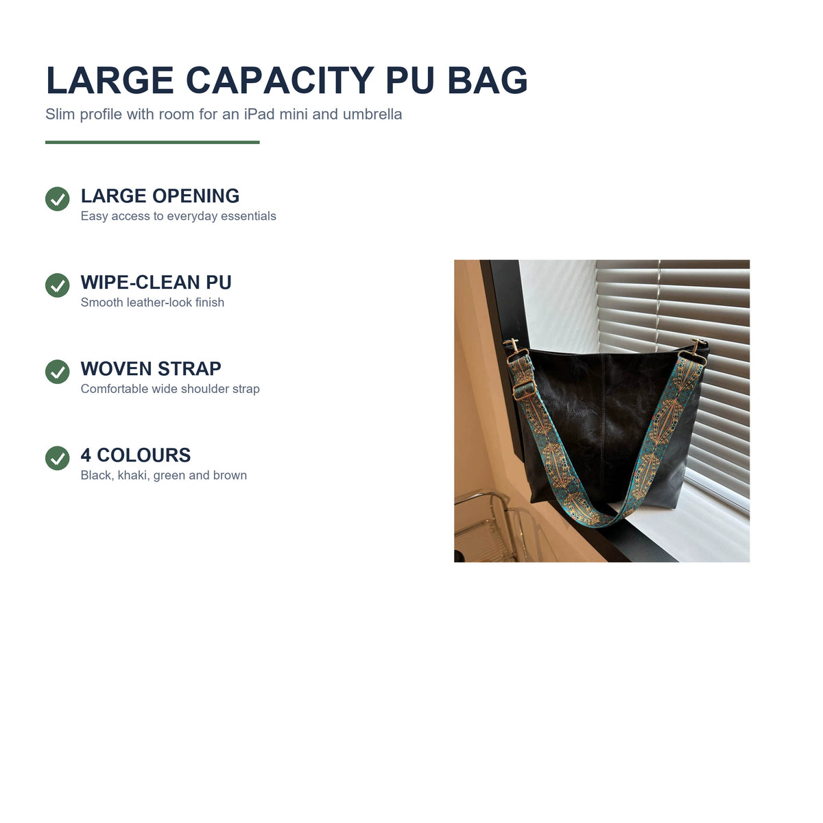PU Crossbody Bag - Feature overview