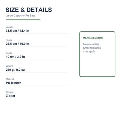 PU Crossbody Bag - Size and details