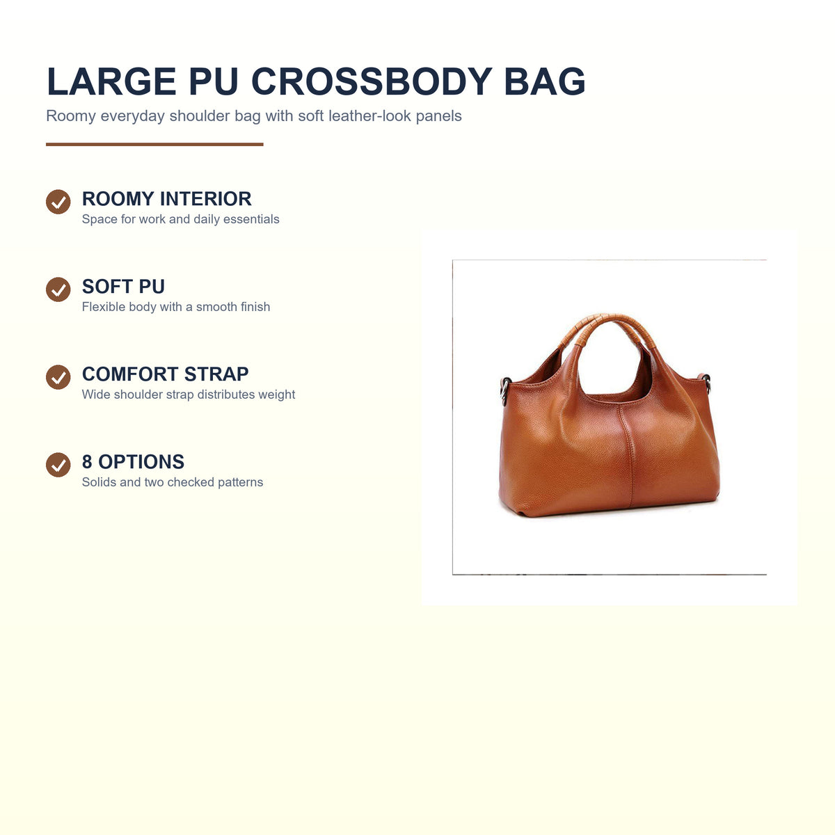 PU Large Crossbody Bag - Feature overview