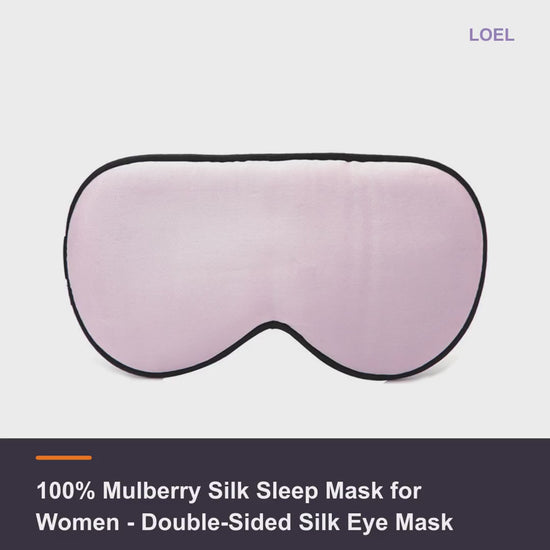 100% Mulberry Silk Sleep Mask for Women - Double-Sided Silk Eye Mask with Adjustable Band - product video